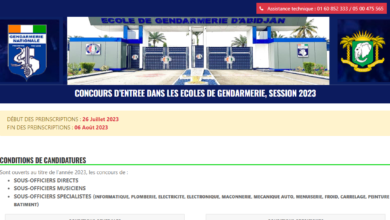 concours gendarmerie 2023 en Côte d'Ivoire