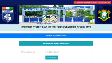 Convocation au Concours de Gendarmerie 2023 en Côte d'Ivoire